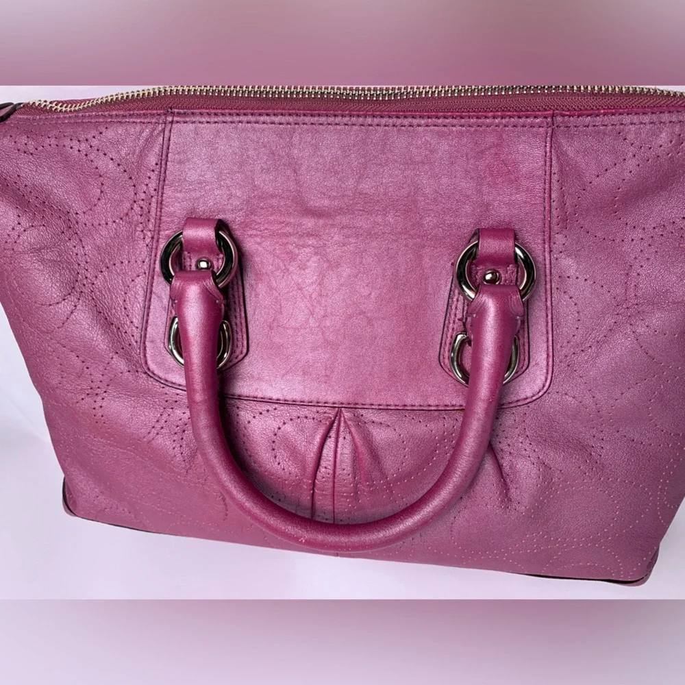 Coach Ashley Pink Leather Convertible Hobo Bag Mauve - Picture 7 of 15